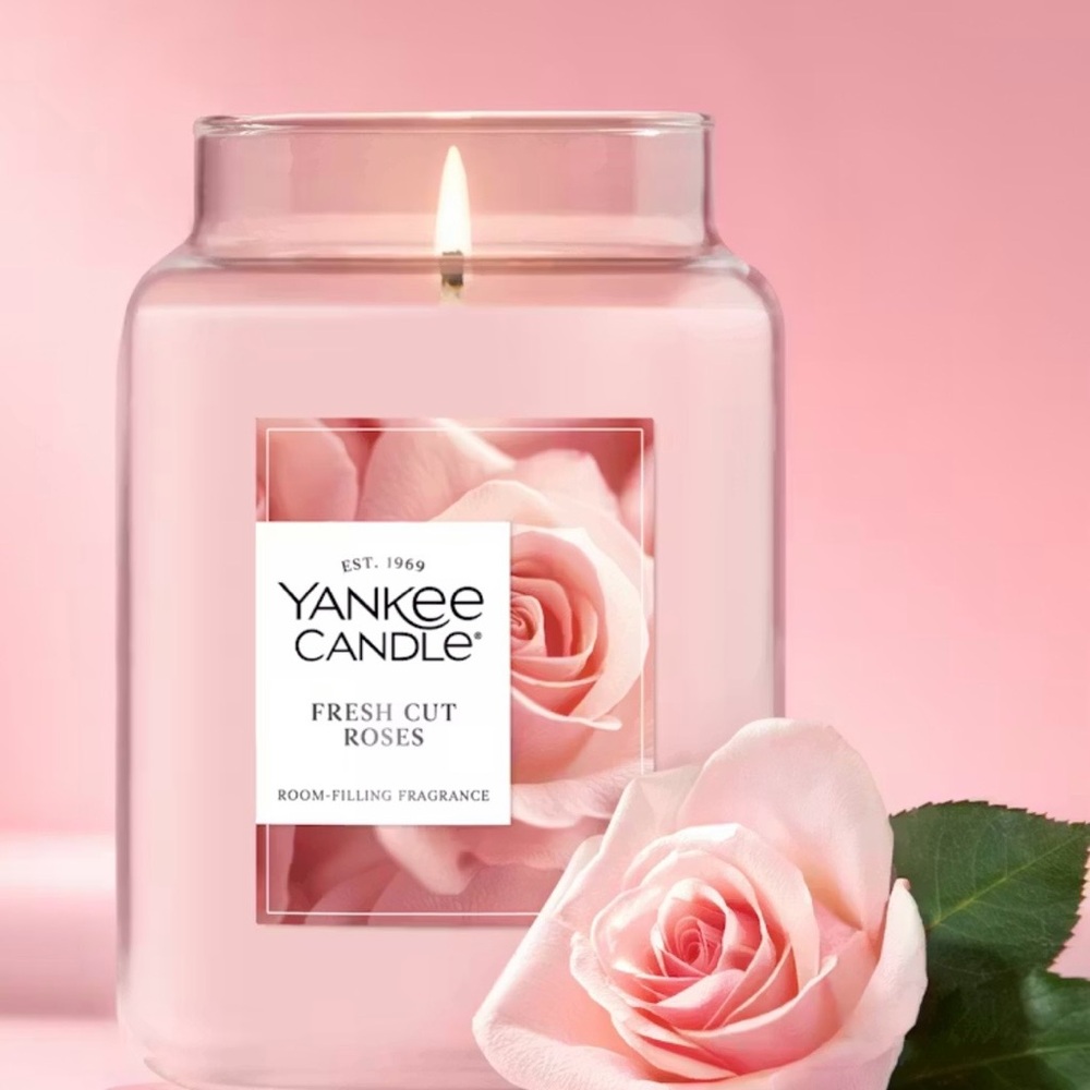 Pink Rose Scented Jar Candle